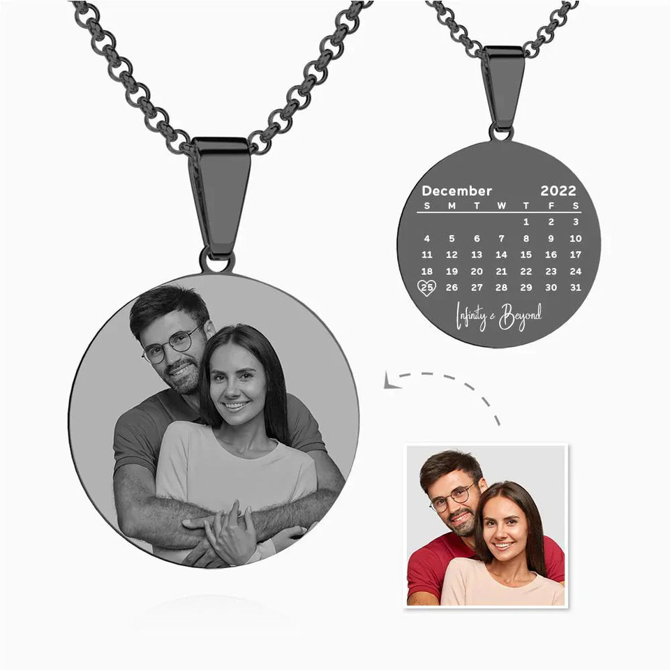 Personalized Black Filter Romantic Photo Calendar Charm