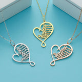 Personalized Family Heart-shaped Name Necklace