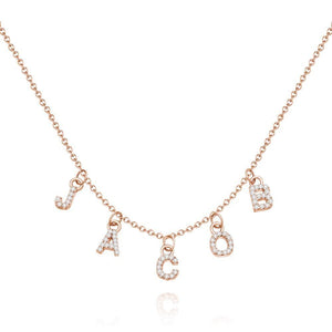 Any Letter - Personalized Diamond Initial Name Necklace