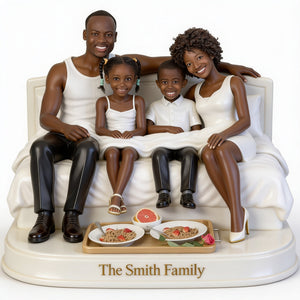 Custom Black Mother and Family Desk Sign Personalized African American Family Portrait Figurine Luxury Bed Home Decor Sculpture Keepsake Gift