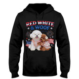 Red White Woof - Personalized Dog T-shirt And Hoodie