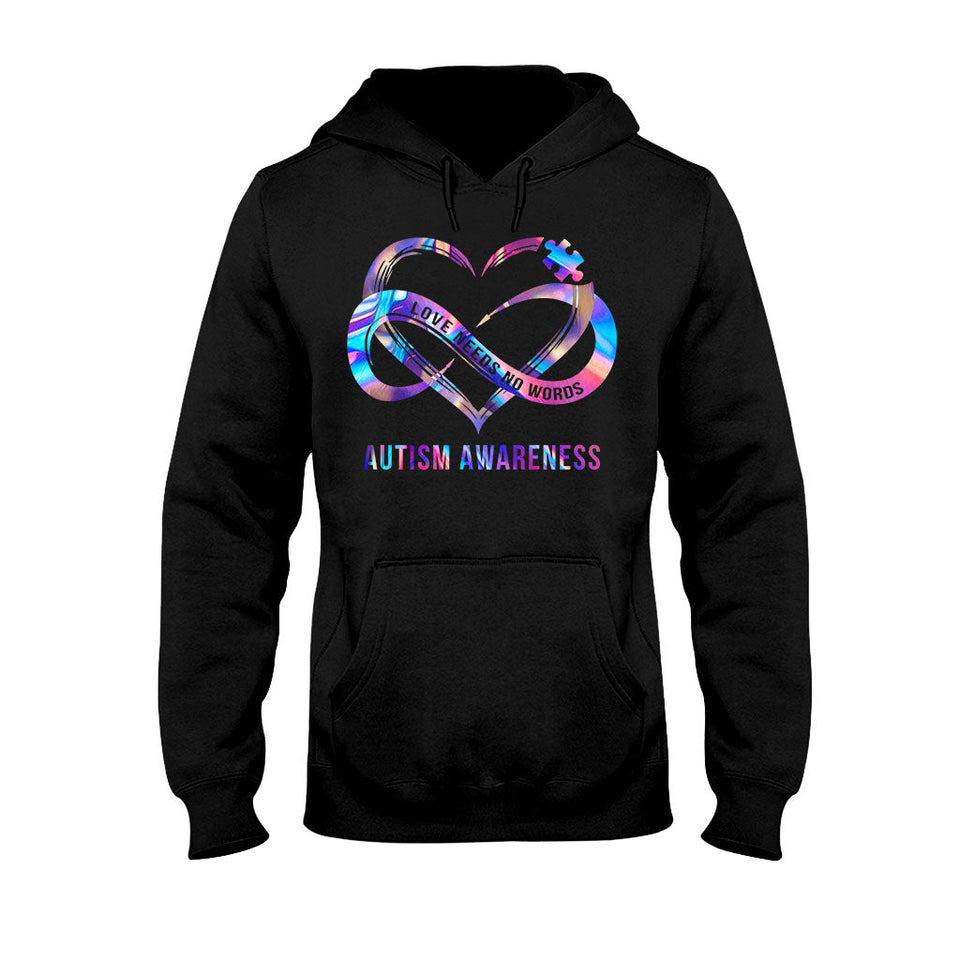 L'amour n'a pas besoin de mots - T-shirt et sweat à capuche de sensibilisation à l'autisme 112021