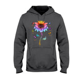 Blessed To Be Called Grandma Colorful Sunflower With Butterflies - Personalized Mother's Day T-shirt and Hoodie