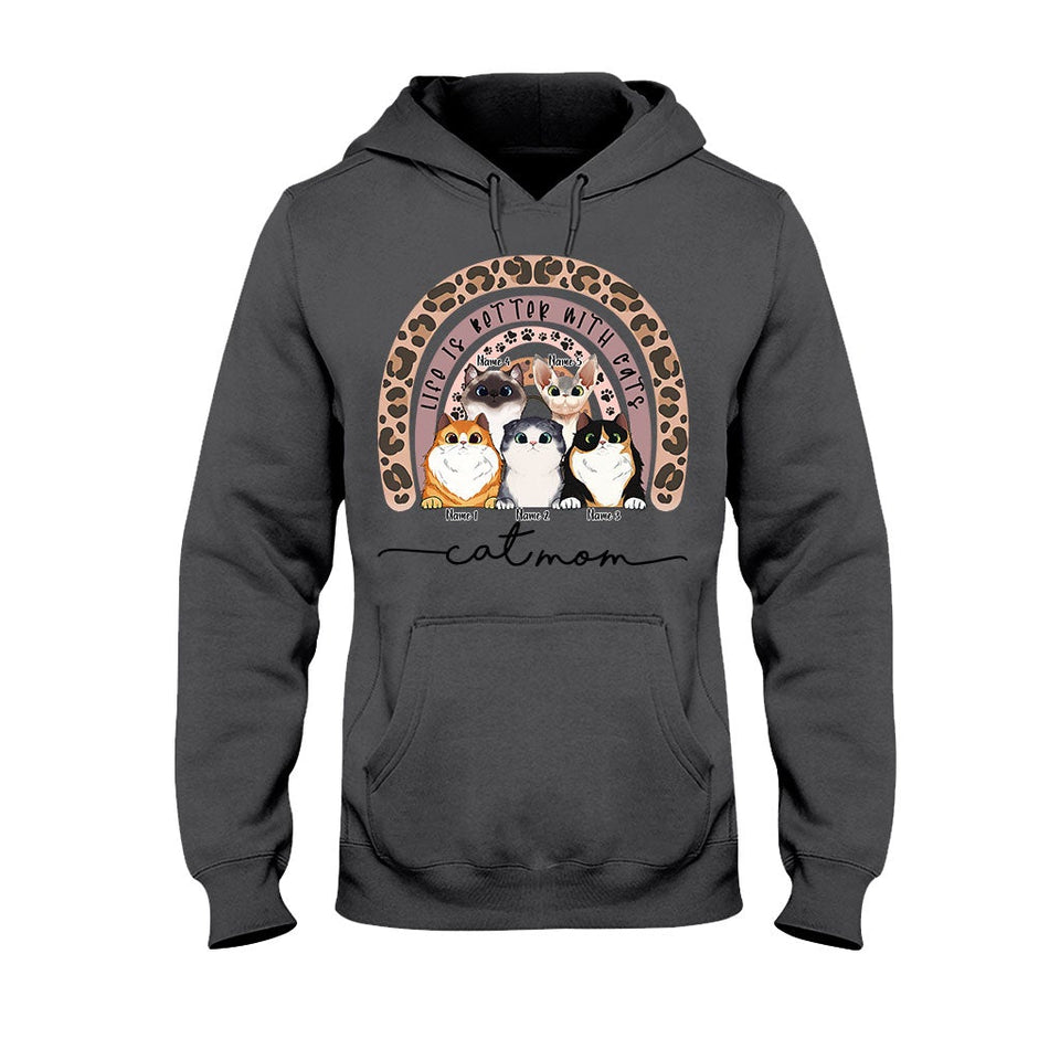 Cat Mom - Personalized Cat T-shirt and Hoodie
