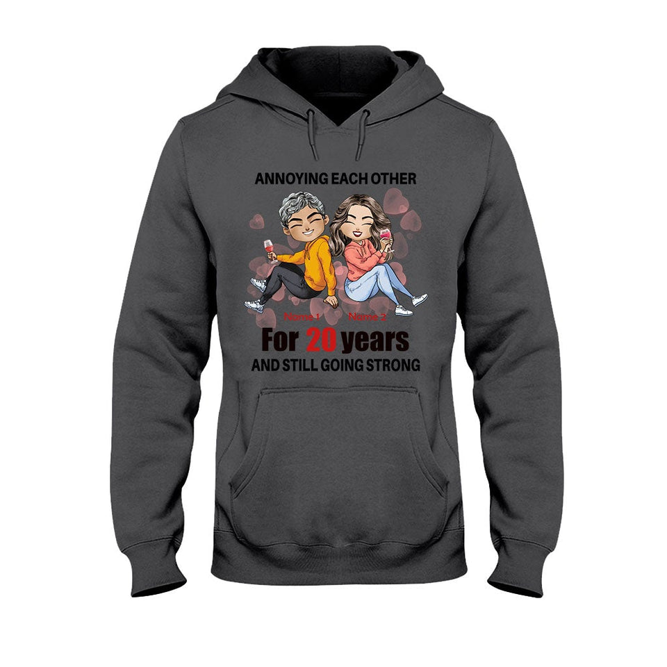 Husband And Wife Annoying Each Other - Personalized Couple T-shirt and Hoodie