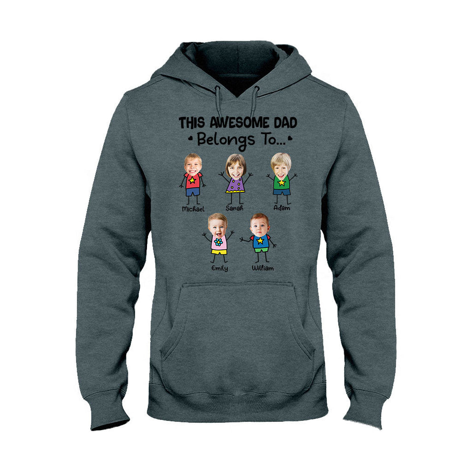 This Awesome Dad Belongs To - Personalized Father T-shirt and Hoodie