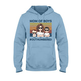 Mom Of Boys Outnumbered - Personalized Mother's Day Mother T-shirt and Hoodie