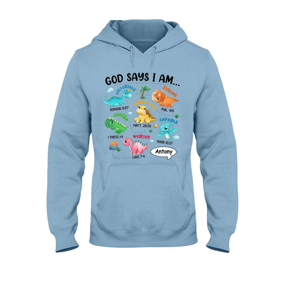 For Grandson Dinosaur I Am - Personalized grandson T-shirt And Hoodie
