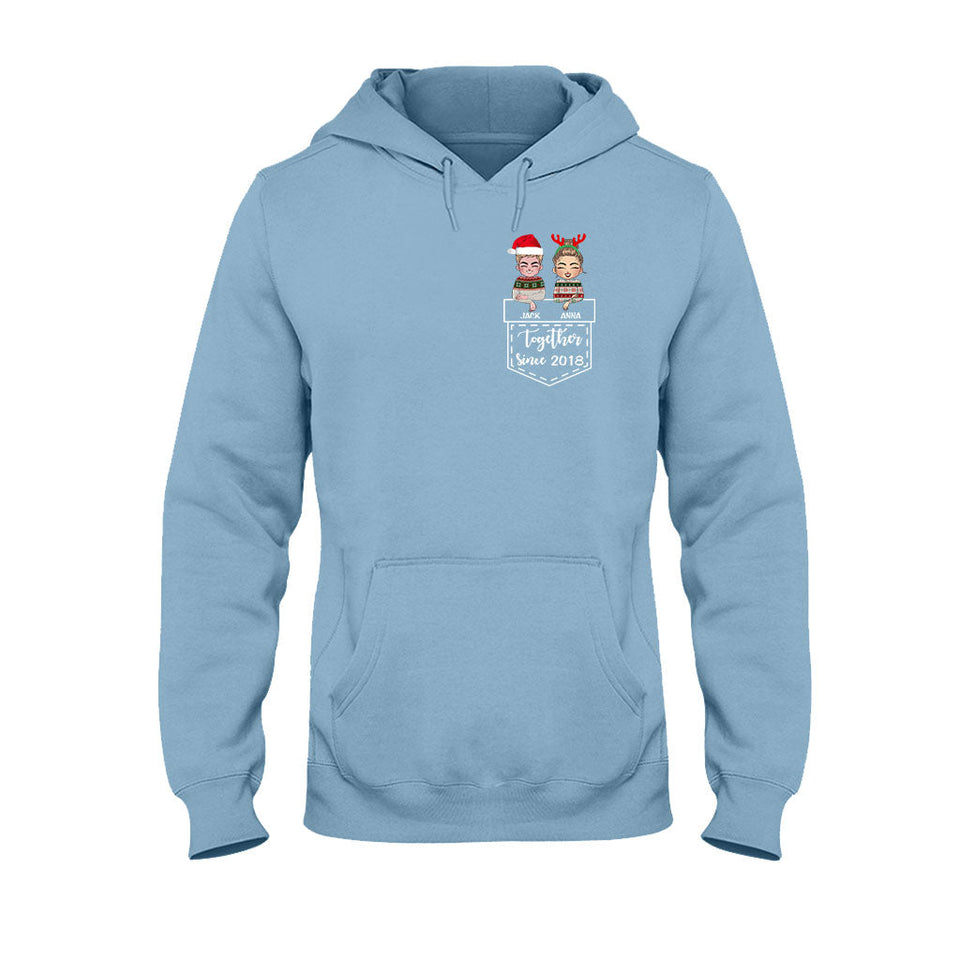 Together - Personalized Christmas Couple T-shirt and Hoodie