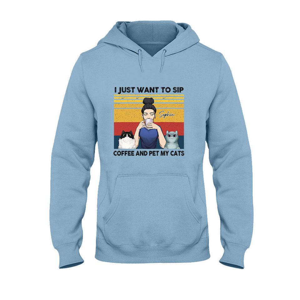 Cat Mom Coffee - Personalized Cat T-shirt and Hoodie