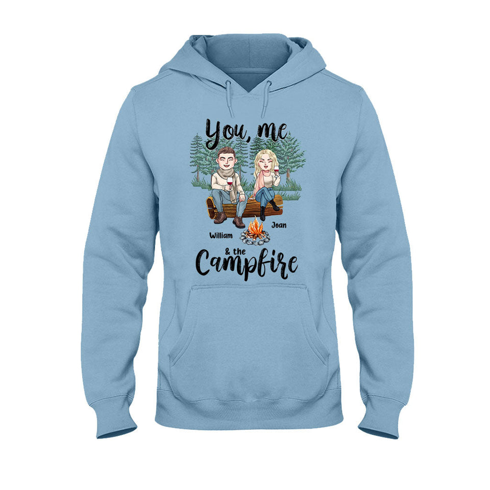 You Me And The Campfire - Personalized Couple Camping T-shirt and Hoodie