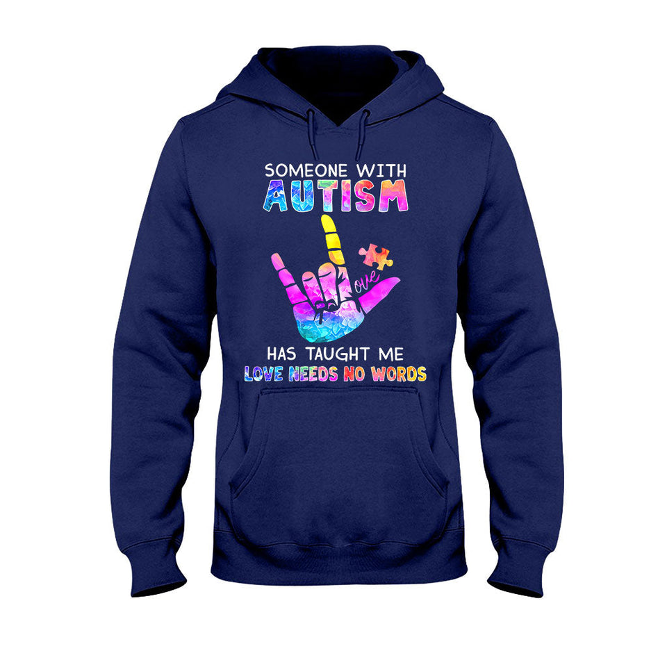 L'amour n'a pas besoin de mots - T-shirt et sweat à capuche de sensibilisation à l'autisme 1221