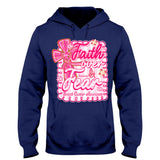 T-shirt et sweat à capuche personnalisés « Preppy Breast Cancer Faith Over Fear » (La foi plutôt que la peur face au cancer du sein)
