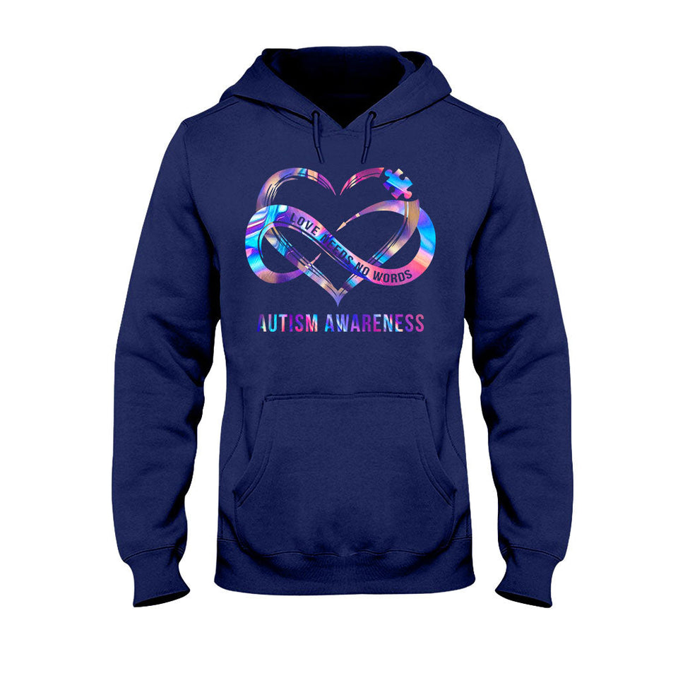 L'amour n'a pas besoin de mots - T-shirt et sweat à capuche de sensibilisation à l'autisme 112021