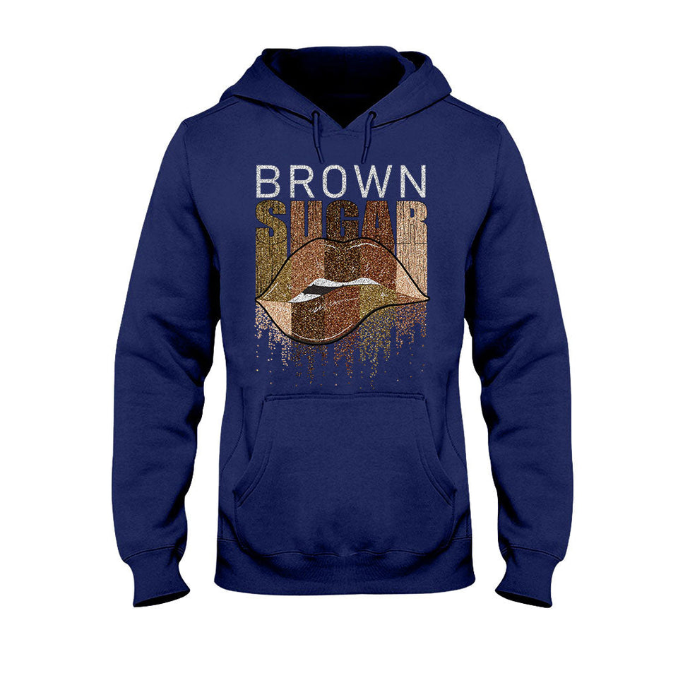 Brown Sugar - African American T-shirt and Hoodie With Faux Glitter Print 1121