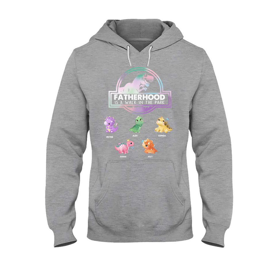 Fatherhood Is A Walk - Gift for dad, grandpa - Personalized T-shirt And Hoodie
