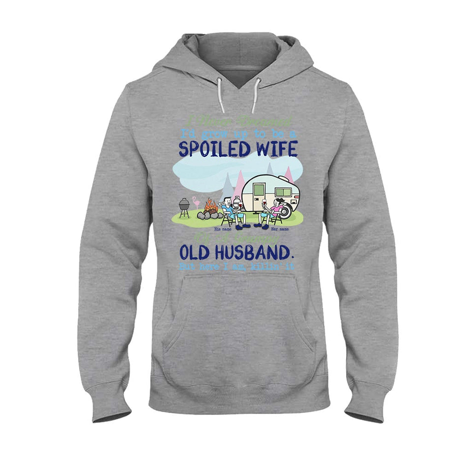 Spoiled Wife Camping Couple - Personalized T-shirt and Hoodie