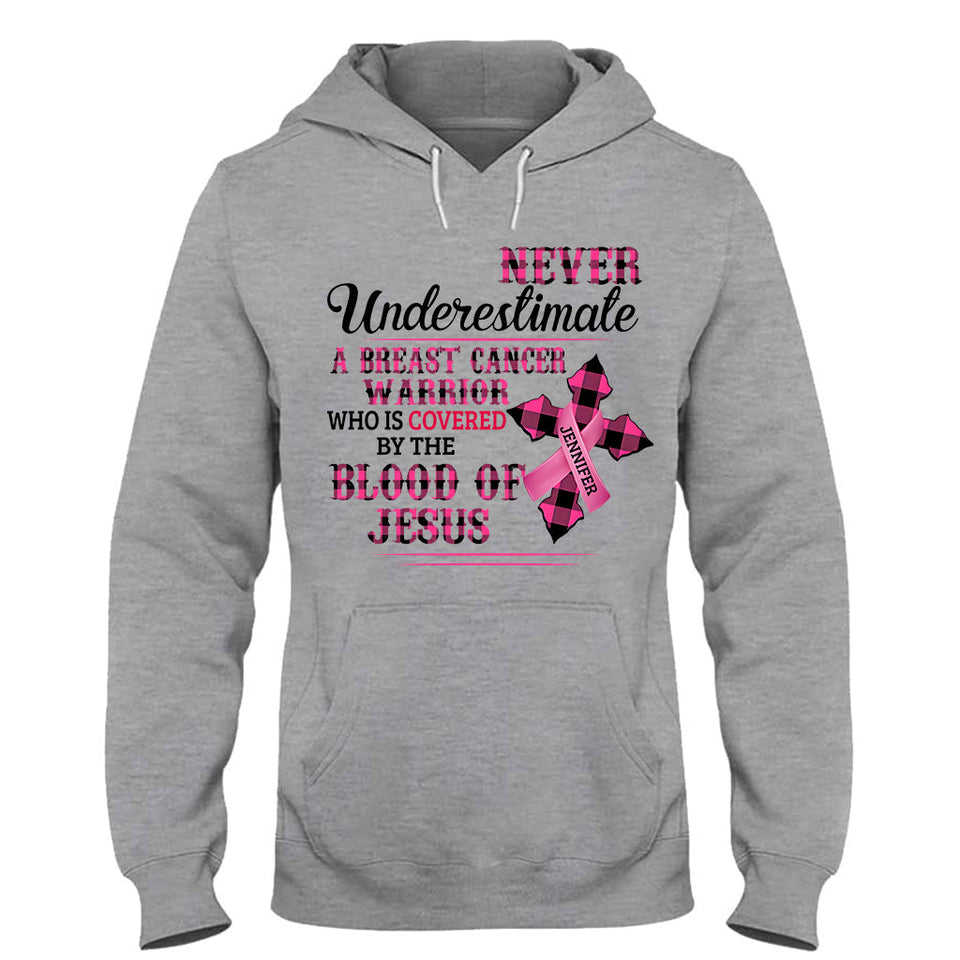 Ruban rose de la foi chrétienne - T-shirt et sweat à capuche personnalisés pour la sensibilisation au cancer du sein