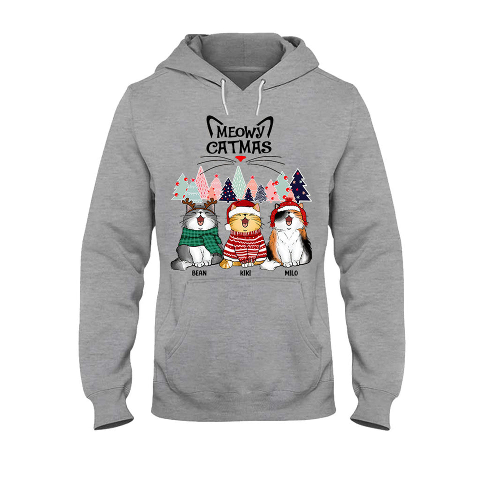 Meowy Catmas - Personalized Cat T-shirt and Hoodie