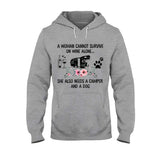 A Woman Cannot Survive On Wine Alone - Camping T-shirt and Hoodie 1121