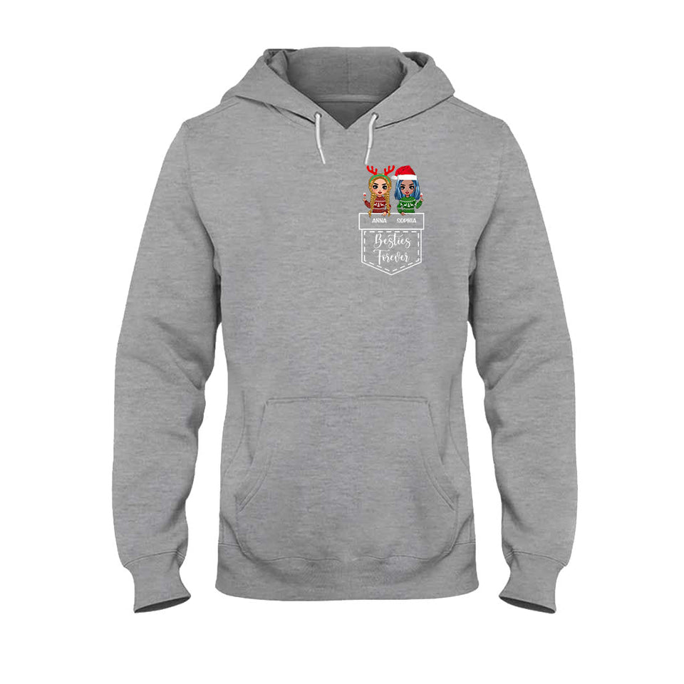 Bestie Forever - Personalized Christmas T-shirt and Hoodie