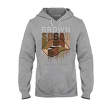 Brown Sugar - African American T-shirt and Hoodie With Faux Glitter Print 1121