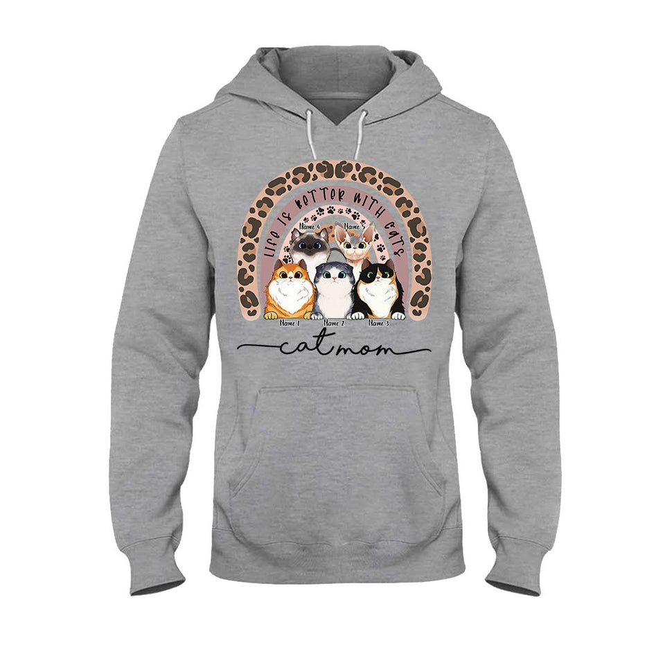 Cat Mom - Personalized Cat T-shirt and Hoodie