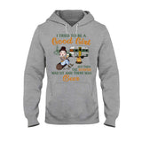 I Tried To Be A Good Girl But The Bonfire - Personalized Camping T-shirt and Hoodie