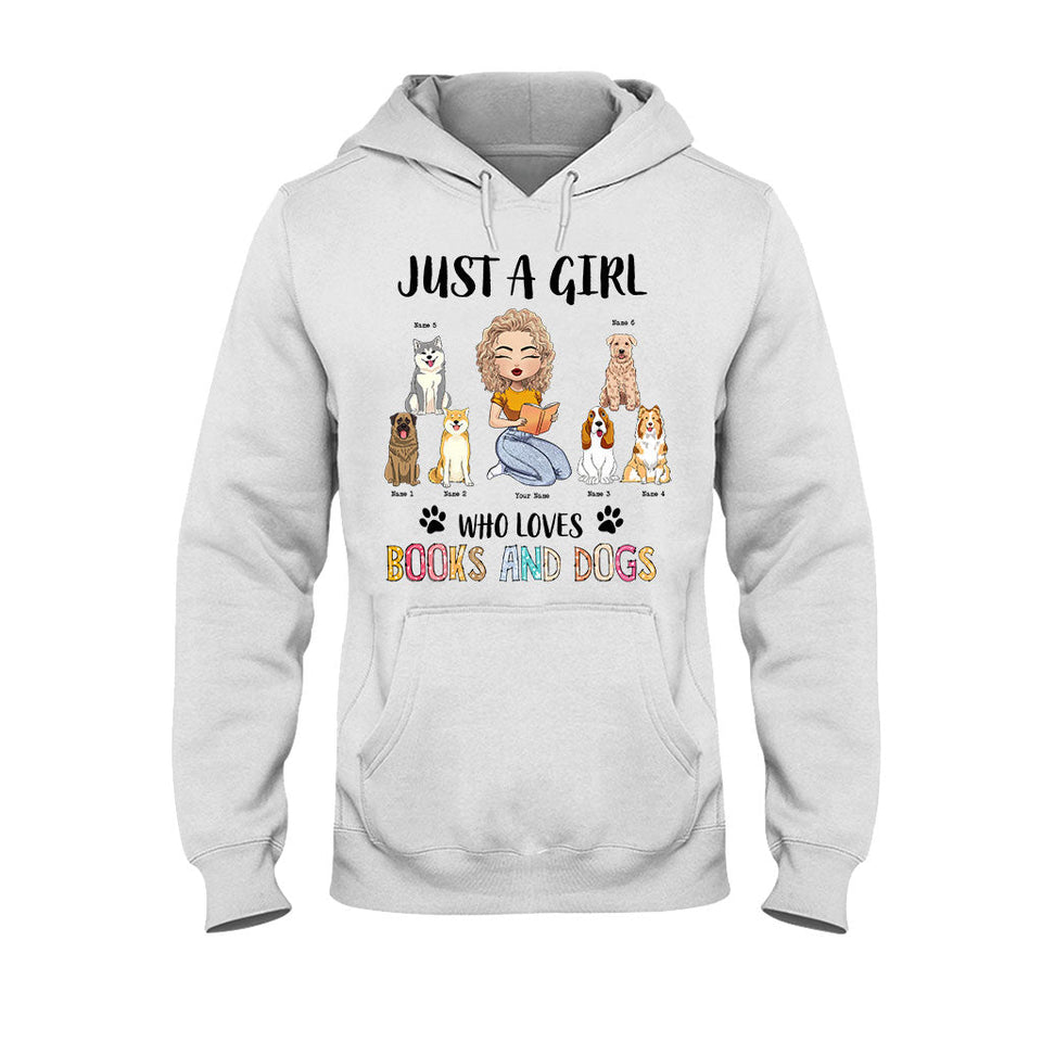 Just A Girl Who Loves Books And Dogs - Personalized Book T-shirt and Hoodie