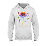 Blessed To Be Called Grandma Colorful Sunflower With Butterflies - Personalized Mother's Day T-shirt and Hoodie