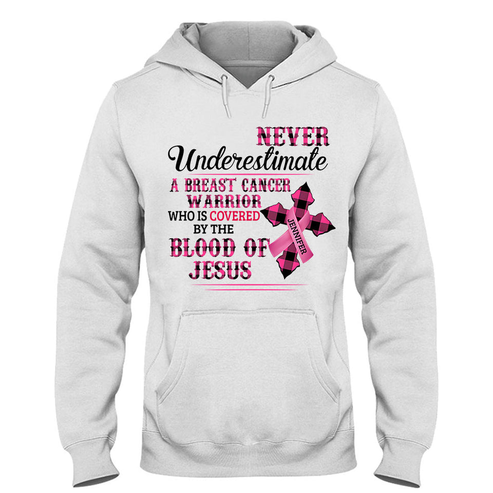Ruban rose de la foi chrétienne - T-shirt et sweat à capuche personnalisés pour la sensibilisation au cancer du sein