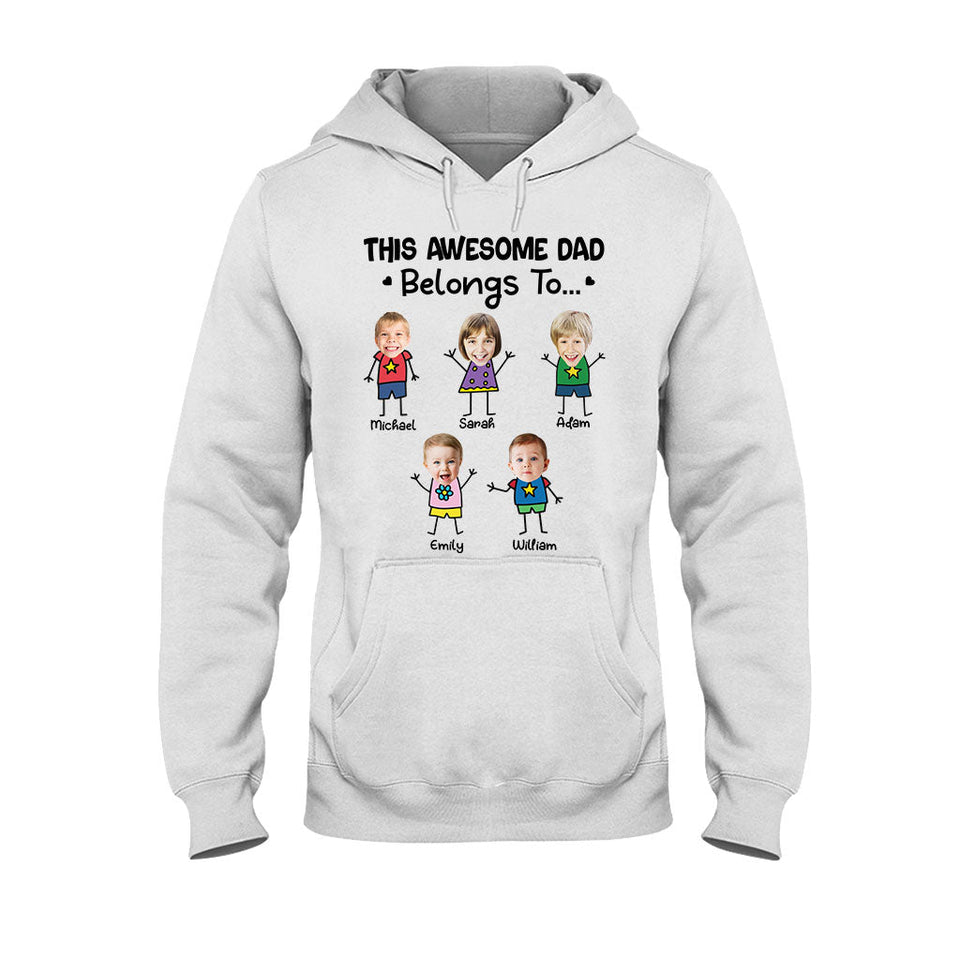 This Awesome Dad Belongs To - Personalized Father T-shirt and Hoodie