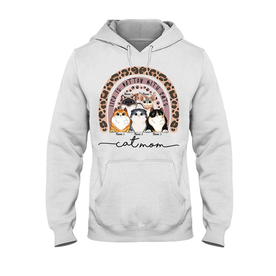 Cat Mom - Personalized Cat T-shirt and Hoodie