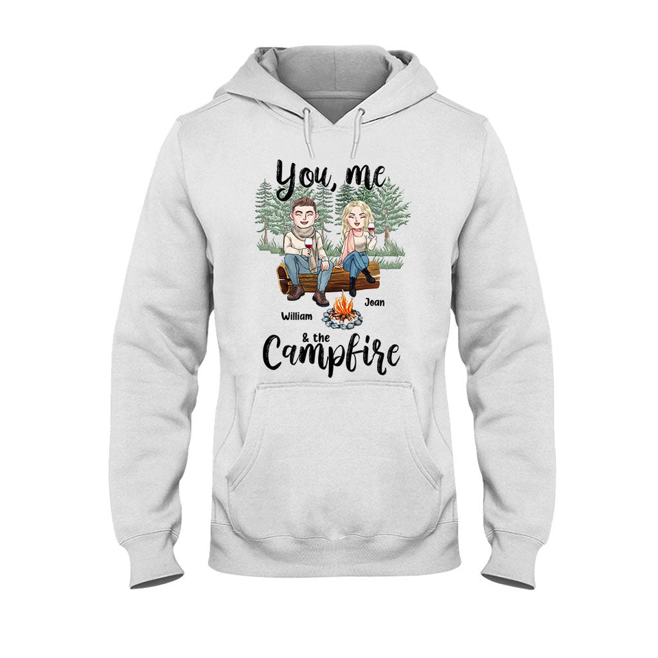 You Me And The Campfire - Personalized Couple Camping T-shirt and Hoodie