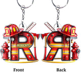 Alphabet Firefighter - Personalized Firefighter Keychain