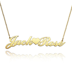 Custom Name - Personalized Couple Necklace with Little Heart