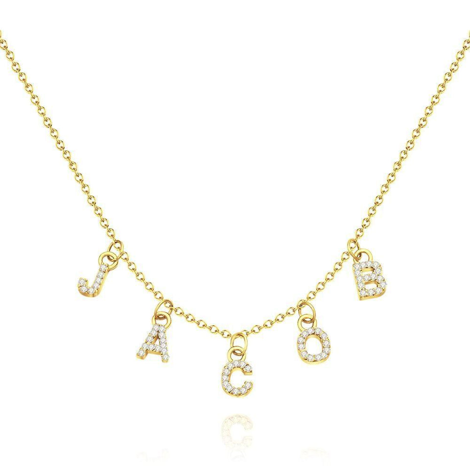 Any Letter - Personalized Diamond Initial Name Necklace