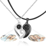 Matching Heart - Personalized Couple Heart-shaped Unique Projection Necklace