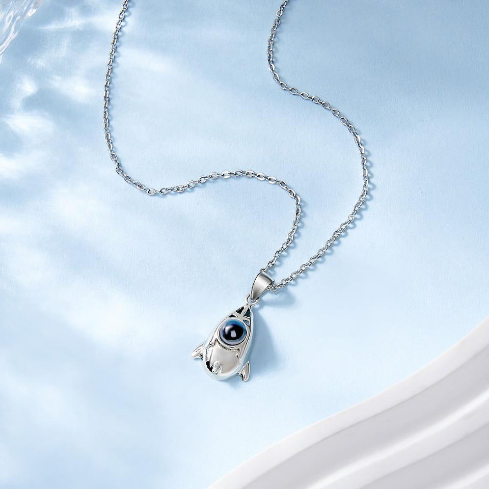 gift for anyone, who lost a loved one - Personalized Creative Rocket Projection Photo Charm