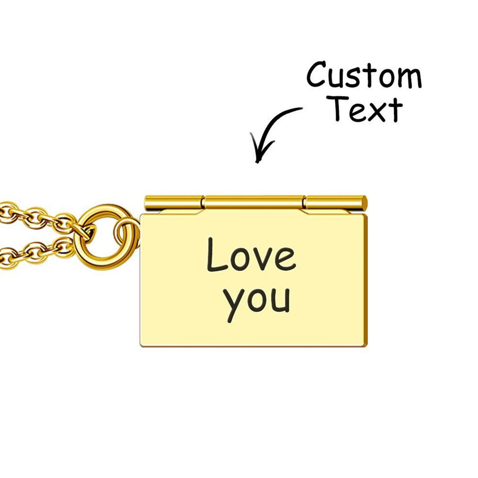 Any Photo Letter Envelope - Personalized Envelope Necklace
