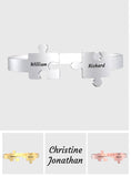 You Complete Me - Personalized Couple Engraved Promise Bracelet Puzzle