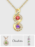 Personalized Engraved Birthstone Infinity Charm