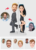 Smith Couple Standing With Suit And Dess - Personalized Couple Standing Bobblehead
