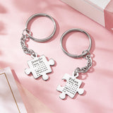 Matching Puzzle Calendar For Couple, Besties, Mom, Dad, Children - Personalized Couple Puzzle Calendar Keychain