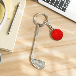 Custom Name Golf Ball Golf Lover NameGolf Ball Keychain - Personalized Golf Keychain