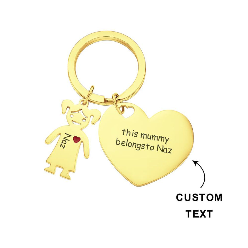 This Mom Dad Belongs To - Personalized Mother Heart With Children Keychain
