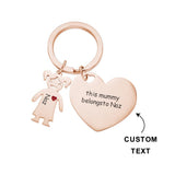 This Mom Dad Belongs To - Personalized Mother Heart With Children Keychain