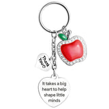Apple Teacher Appreciation Gift Thank You for Helping Me Grow - Personalized Keychain