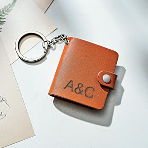 Custom Photo Mini Album Leather Album Leather Photo Keychain - Personalized Keychain