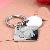 Custom Photo Calendar For Family, Couple, Besties Square Photo Calendar Keychain - gift for anyone, dog lover, cat lover, who lost a loved one - Personalized Keychain